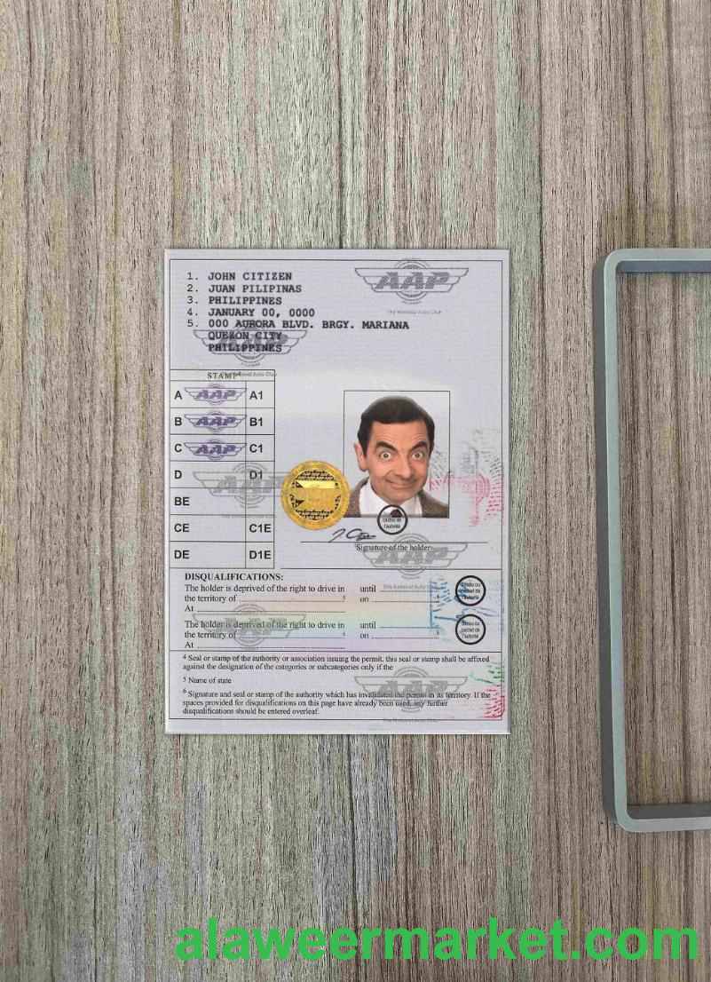 Philippines International driving permit (Vienna Convention format) photolook